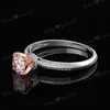 Moda 925 Sterling Silver Pink Sapphire Okrągły Gemstone Ślubne Świetny Biżuteria Zaręczyny Biały Złoty Pierścionek Dla Kobiet