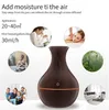 USB Ultrasonic Air Humidifier Wood Grain Aroma Essential Oil Diffuser with 7 Colors LED Light for Home Office