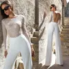 2021 Glitter Jumpsuit Dresses Long Sleeves Sequined Bridal Gowns Plus Size Vestidos de novia Elegant Wedding Dress