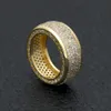 Hip hop en acier inoxydable cubique zircone anneaux glacé de haute qualité Micro Pave CZ anneau femmes hommes or argent plaqué doigt Ring213O