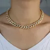 2020 neue Cuban Link 12mm Miami Halskette Voller Iced Out Bling Zirkon Hip Hop Choker Halskette Mode Männer Frauen schmuck Party Geschenk