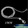 Cadenas de eslabones de joyería de plata de ley 925, collar de cadenas Rolo con cierres de langosta, joyería para mujeres, precio de fábrica, Stock rápido