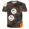 T-shirt uomo Halloween Pattern Occident Hot Fashion Trend 3D Digital manica corta T-shirt Designer Uomo New Casual allentato girocollo Top Tshirt