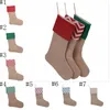 Christmas Stocking Canvas Christmas Socks Santa Claus Gift Bag Xmas Hanging Gift Socks Christmas Socks Gift Bag 7 Designs BT580