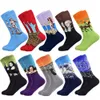 Hot Sale funny Mens Men's New Medium tube Celebrity Oil Painting Series Leisure Cotton Socks man 200924