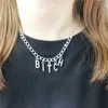 Hiphop DIY себе ожерелье алфавита Bitch Хеллбой Подвеска Fun игры Заявление ожерелье женщин Charm партии Ювелирные аксессуары