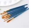 High Quality 10Pcs/Set Watercolor Gouache Painting Pen Nylon Hair Wooden Handle Paint Brush Set Drawing Art Supplies