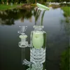 Torus Narghilè Bong in vetro spesso Ratchet Perc Soffione invertito Olio Dab Rigs Barrel Percolatore Tubi d'acqua 14mm Bong unico con ciotola