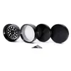 Vendita calda Space Case Herb Grinders Smerigliatrice per tabacco in lega di alluminio Diametro 63mm Accessori per fumatori 4 Lyers Smerigliatrici CNC color argento nero