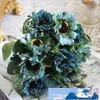 10 heads/1 bundle Painting Silk Chrysanthemum European Artificial Flowers Home Garden Wedding Christmas Accessories 10pcs