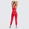 US STOCK Conjuntos de ginástica sem costura Nylon Mulher Sportswear 2 peças Leggings de exercício acolchoados Sutiãs esportivos Fitness Wear Conjuntos de ioga FY90076053123