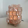 2020 Ny Enkel Bedroom Light Luxury Four-Story Crystal Bordslampor Himalayan Rose Salt Lamp Prinsessan Bedside Dekoration Nattljus