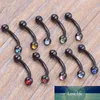 Black Gold Silver Eyebrow Piercing 16G Ball Banana Eyebrow Ring Labret Bars Hypoallergenic Surgical Steel Body Jewelry