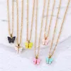 Korean Boho Candy Color Acrylic Butterfly Necklace for Women Fashion Clavicle Chain Small Butterfly Pendant Jewelry Collar Mujer