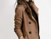 Mordilhões de lã femininas 2021 mulheres trincheiras casaco de lã inverno slim Double peito peito casacos longos eterwear para mais tamanho