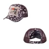 Criss Cross High Ponytail Hat Washed Sunflower Baseball Cap Messy Buns Trucker Caps Plaid Leopard Hats Snapback Trump Mesh Hats GG3560528