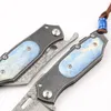 Kugellager-Damast-Klappmesser VG10-Damaststahl Tanto-Spitzenklinge Knochen + Griff aus rostfreiem Stahl EDC-Taschenmesser