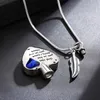 Stainless Steel Heart Urn Necklace with Feather for Ashes Cremation Jewelry for Ashes Keepsake1298P