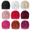 INS 18 Colors New Fashion Pleated Flower Baby Cap Elastic Cotton Solid Colors Hair accessories Beanie Cap Multi color Infant Turban Hats