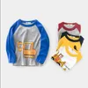 Dzieci Chłopiec Ubrania Bawełniane Toddler Boys T Koszulki Z Długim Rękawem Dzieci Koszule Łódź Neck Baby Tops Boutique Dzieci Odzież Dw5739