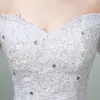 Abito da sposa con maniche in pizzo bianco primavera nuovo arrivo 2020 Applicazioni in stile coreano abiti da noiva Abito da sposa sexy con scollo a barchetta