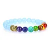 Ioga 7 chakra bracelete de pedra natural buda cabeça tigre olho lava bead pulseiras femininas jóias de moda masculina e presente de areia