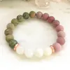 Bracelet en pierre de lune MG0853, 8 MM, Unakite mat, Rhodonite, énergie Mala, Bracelet de Protection d'équilibre de Yoga pour femmes, 210o