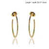 Isang Hot Selling Rainbow Color CZ Stone Hoop Earring 18K Gold High Quality Cubic Zirconia Diamond Stud Earring with Jewelry Box