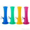 Bong en silicone avec tige en métal Diffus coloré Portable pliable fumer de l'eau bongs 235 mm narguilés