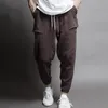 Pantaloni da uomo in lino di cotone hip-hop di alta qualità con coulisse in vita, pantaloni larghi a matita, pantaloni sportivi Harem casual