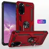 Custodie per porta anelli in metallo Custodie antiurto per staffa anti-caduta Cover posteriore per iPhone 11 12 Pro Max Samsung Galaxy S10 S20 Note20 S21