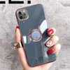 Luxury Solid Color Electroplated Phone Case ForSamsung Galaxy Note20 Ultra S20 S10 S9 Plus Note10 + Ring Holder Soft TPU Back Cover