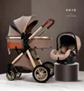 2020 New Baby Stroller 3 in 1 High Landscape Stroller reclining baby carriage 접이식 조명과 Bassinet Cradel