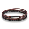 Charm Bracelets Selling Products Charms Multilayer Black/Brown Rope Leather &Bangles Magnetic Metal Stainless Steel Bracelet1