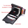 Carbon Fiber Men Credit Card Holder Double Wallet Anti Rfid Security Metal Leather Cardholder Pocket Business Bank Creditcard LJ200914