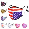 28 Styles Face Mask 3D Printed Leopard USA Flag Leaf Cotton Masks Ear Loop Adjustable Anti Dust Haze Durable Breathable Mouth Cover LJJP304