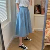 Blackday Womens Skirt Vintage Clothes Ripped Denim Long Skirts Blue Harajuku Summer High Waist Streetwear 2020 flowy Fashion Spring