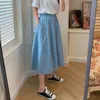 黒人レディーススカートビンテージ服リッピングデニムロングスカートブルーハラジュック夏ハイウエストストリートウェア2020流したファッションスプリング