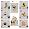 Canvas partido abóbora Saco dos doces bolsa saco Halloween Gift Wrap Drawstring Bags Decoração 50pcs Partido SuppliesT2I51502