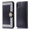 Модный дизайнер алмаз горный хрусталь жемчужный цветок флип кожаный кошелек чехол для iPhone X XR XS MAX 6 7 8 PLUS с держателем карты