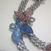 14"-26" AAA+ Zirkonia gepflastert Bling Ice Out Butterflys kubanische Kette Halsketten für Männer Frauen Hip Hop Rapper Schmuck