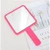 Plastic Square Handle Mirrors Make Up Hand Holdable Glass Multi Color Mirror Home Makeup Decoration Fashion Hot Sale 4ch G2