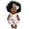 Африканский подвижный сустав Рождество лучший подарок для детской черной игрушки мини милый взрывоопасный прическа кукла дети девушки C0924
