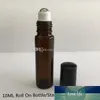 10 Ml 1/3Oz Ambre Roll on Bottles Rechargeable Brown Glass Empty Parfum Roll on Oil Bottles