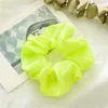 Nowe Neon Scrunchies Elastyczne zespoły do ​​włosów Ponytail Posiadacze Fluorescencyjne Kolorowe Zielone Pomarańczowe Krawaty Akcesoria Nakrycia głowy