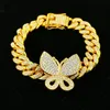 Iced Out Diamond Women Body Chain Jewelry Zircon Cuban Link Anklet Gold Silver Pink Butterfly Anklets Bracelets9345788