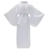 Traditionell kimono yukata orientalisk elegant lång vit klänning japanska kvinnor kläder cosplay kostym asia etnisk klänning