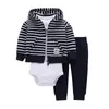 BABY BOY GIRL CLOTHES SET cotton long sleeve hooded jacket pant rompers new born infant toddler outfits unisex newborn clothing Y23881182
