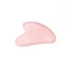 Rose Quartz Jade Guasha Board Natuursteen Schraper Chinese Gua Sha Tools voor Face Neck Back Lichaamsdruk