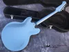 China electric guitar OEM shop electric guitar hollow jazz guitar Metallic blue color can be customi3363504